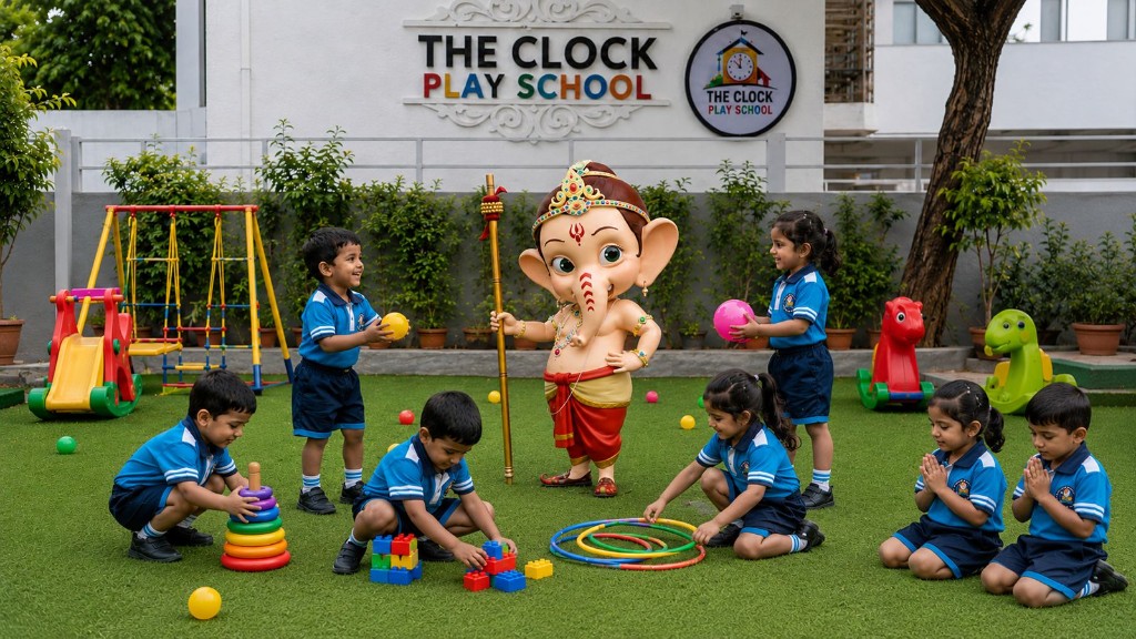 Children at The Clock Play School playground