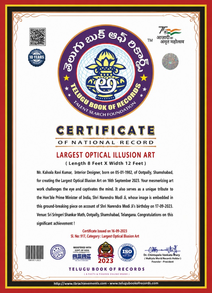 India Book of Records certificate
